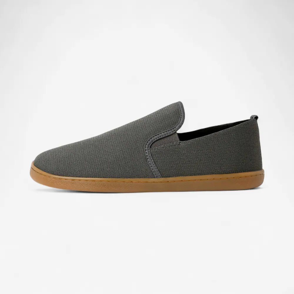 Босоногие слипоны Feelgrounds Droptop Knit — графитовый с бежевой подошвой