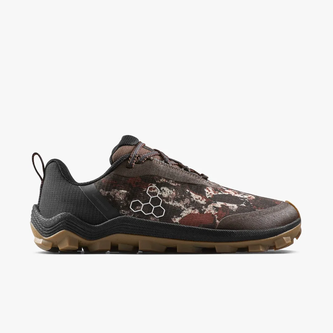 Кроссовки Vivobarefoot Primus Trail Flow Waterproof — мужская модель, серо-коричневый с узором — фото 1 из 7