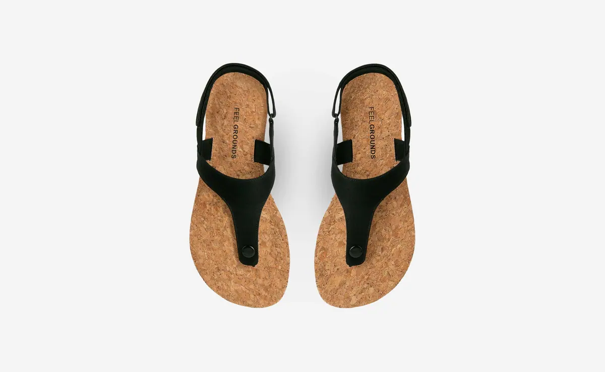 Босоногие сандалии Feelgrounds Seaside Twill — чёрный, фото 5