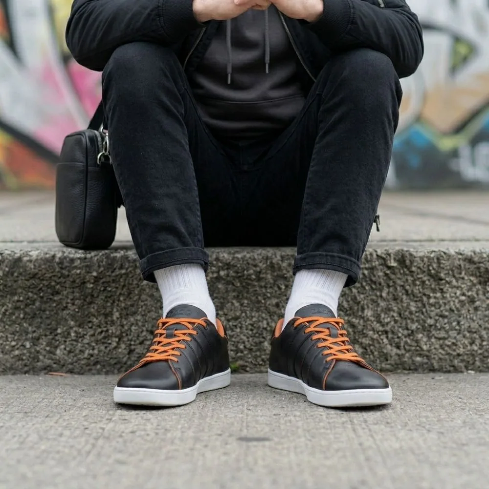 Кроссовки для женщин и мужчин ZAQQ QQQ Low Black Orange (оранжевый цвет), фото 6