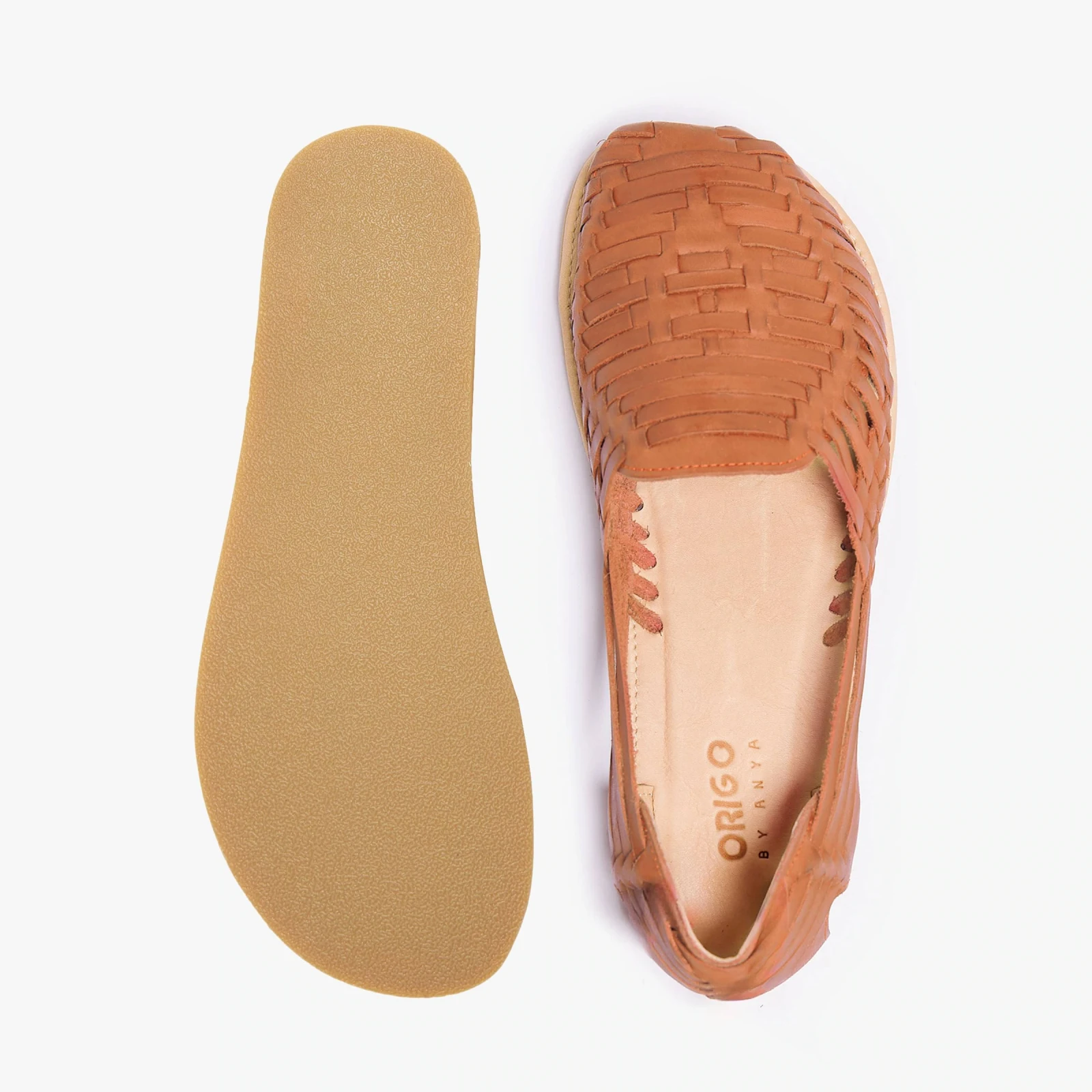 Босоногие сандалии Origo Huarache Slip-On by Anya — ириска, фото 3