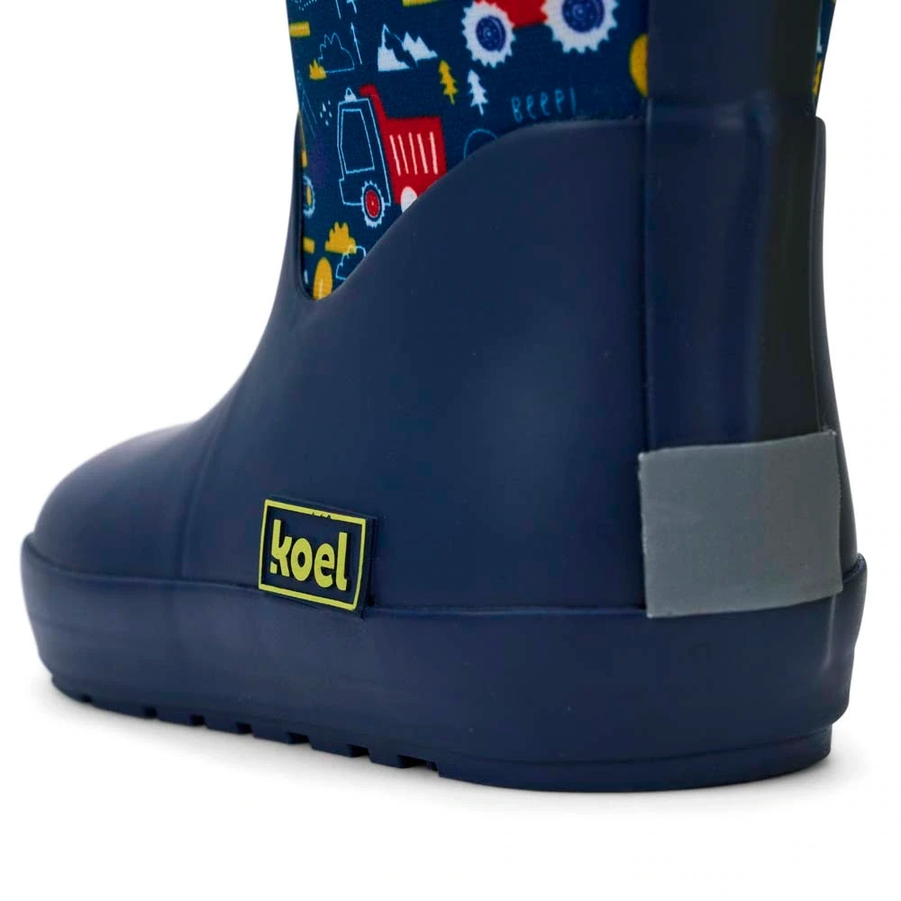 Резиновые сапоги Koel NEOPRENE Rubber Boot — синий с тракторами, фото 4