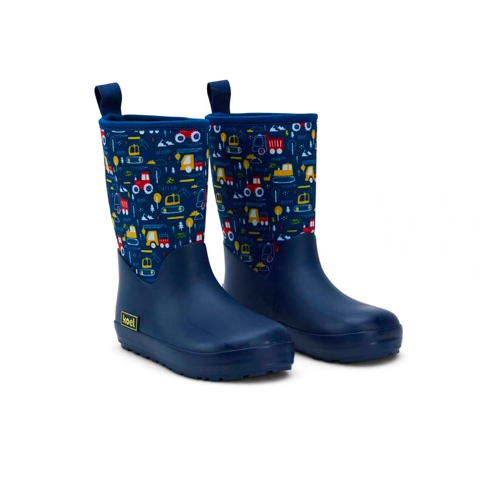 Резиновые сапоги Koel NEOPRENE Rubber Boot — синий с тракторами, фото 2