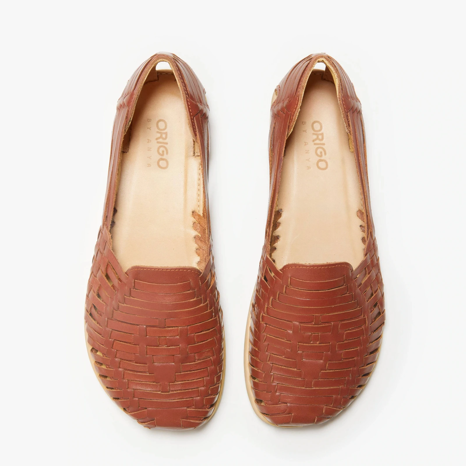 Босоногие сандалии Origo Huarache Slip-On Wide by Anya — корица, фото 3