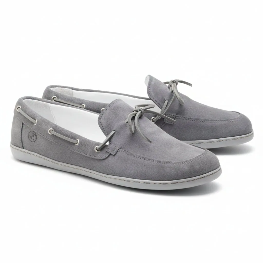 Мужские мокасины ZAQQ QEA Velours Grey (серый цвет) — фото 1 из 11