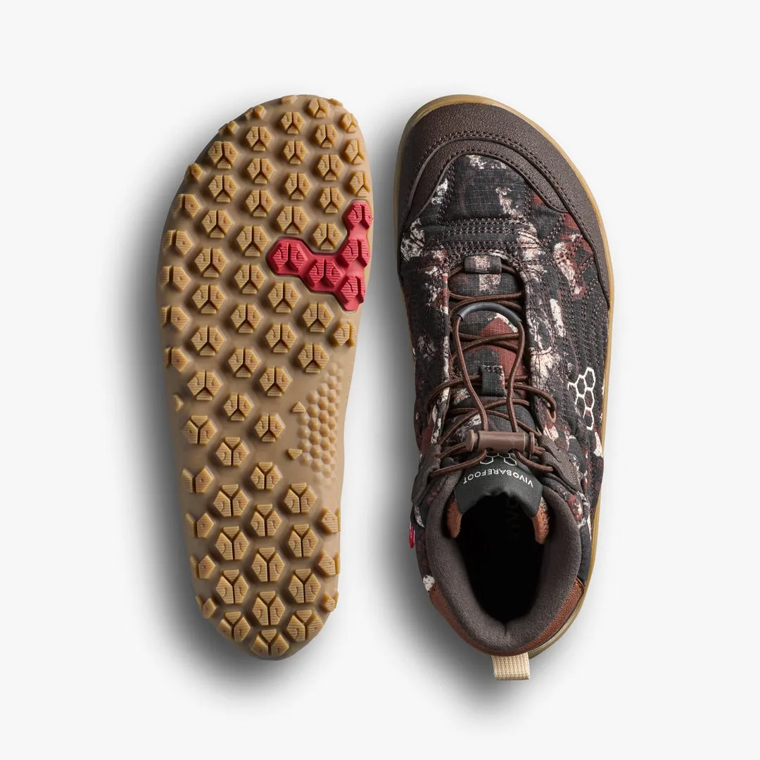 Ботинки Vivobarefoot Tracker Tova Mid — женская модель, серо-коричневый с узором, фото 2